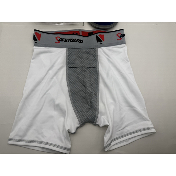 1pc Safetgard Youth Boxer Brief White/Grey w/Blue Cage Cup, Youth Regular*READ - Picture 4 of 15